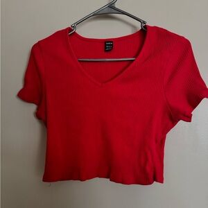 Red crop top